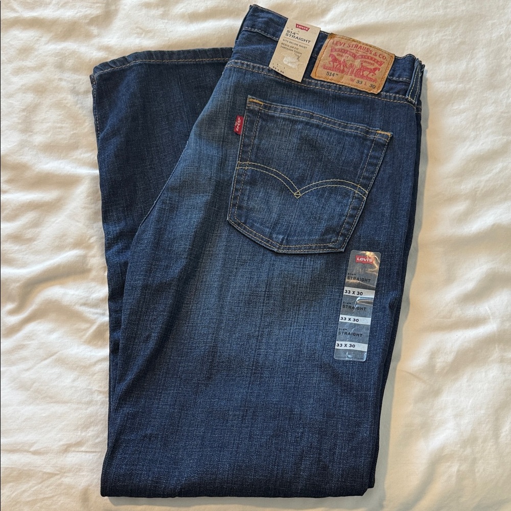 Levi's Men's 514 Dark Blue Straight Jeans